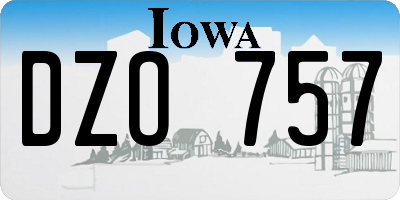 IA license plate DZO757