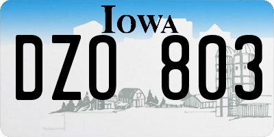 IA license plate DZO803