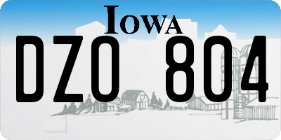 IA license plate DZO804