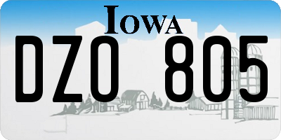 IA license plate DZO805
