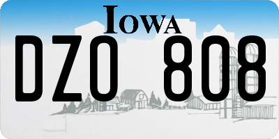IA license plate DZO808