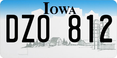 IA license plate DZO812