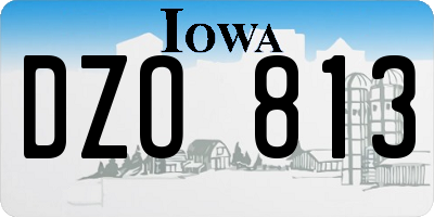 IA license plate DZO813