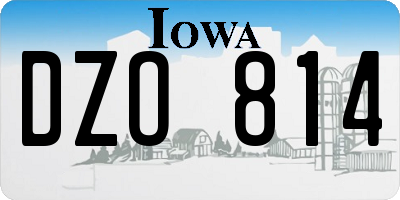 IA license plate DZO814