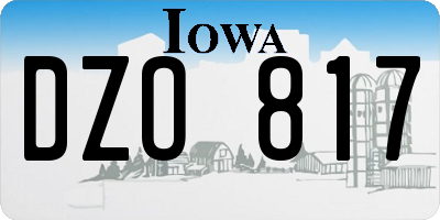 IA license plate DZO817