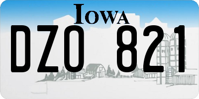 IA license plate DZO821