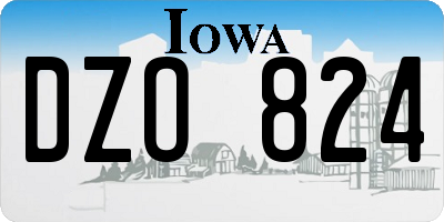 IA license plate DZO824