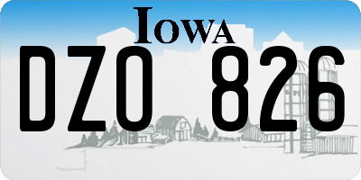 IA license plate DZO826
