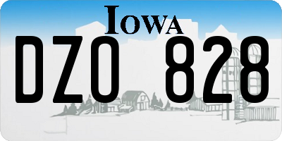 IA license plate DZO828