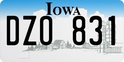 IA license plate DZO831