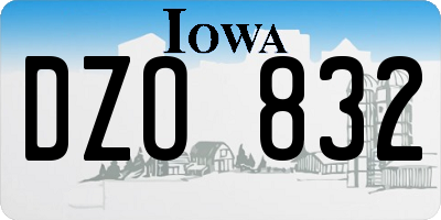 IA license plate DZO832