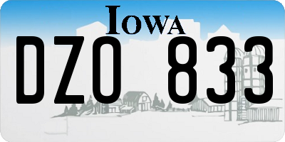 IA license plate DZO833