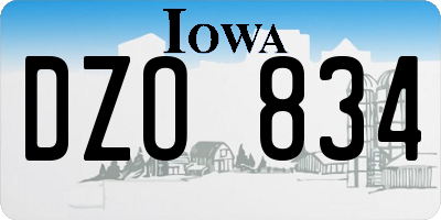 IA license plate DZO834