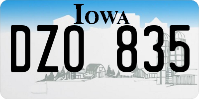 IA license plate DZO835