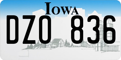 IA license plate DZO836