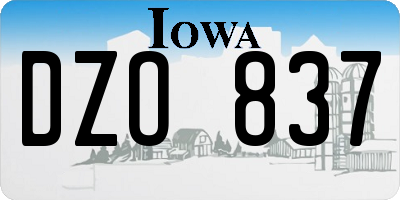 IA license plate DZO837