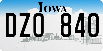 IA license plate DZO840