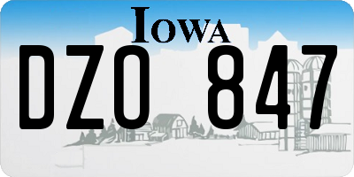 IA license plate DZO847