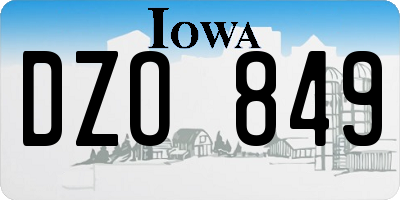 IA license plate DZO849