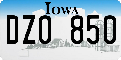 IA license plate DZO850