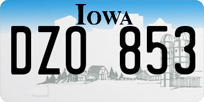 IA license plate DZO853