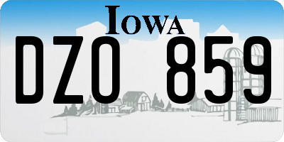 IA license plate DZO859