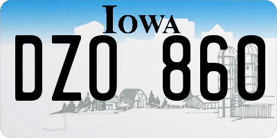 IA license plate DZO860