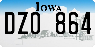 IA license plate DZO864