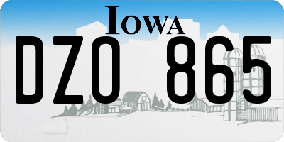 IA license plate DZO865