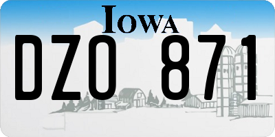 IA license plate DZO871