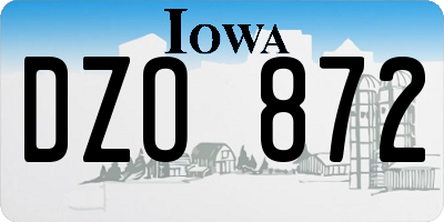 IA license plate DZO872