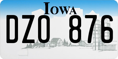 IA license plate DZO876