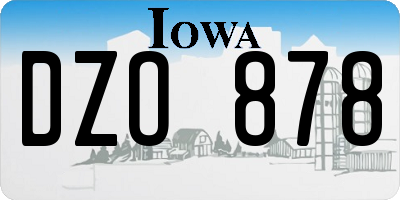 IA license plate DZO878