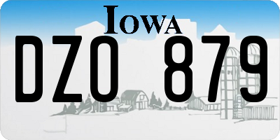 IA license plate DZO879