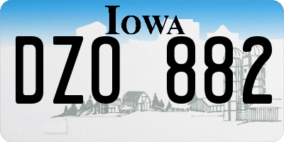 IA license plate DZO882
