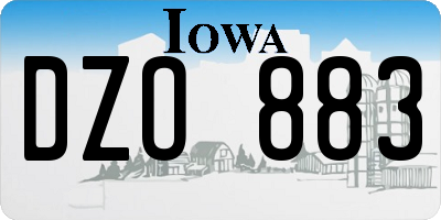 IA license plate DZO883