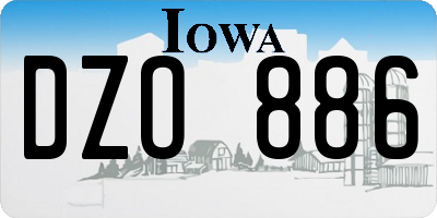 IA license plate DZO886