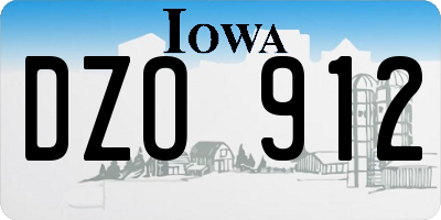 IA license plate DZO912