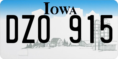 IA license plate DZO915
