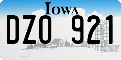 IA license plate DZO921