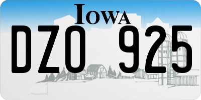 IA license plate DZO925