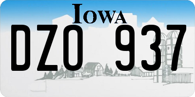 IA license plate DZO937