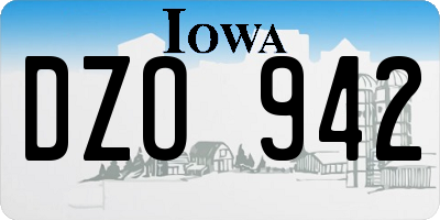 IA license plate DZO942