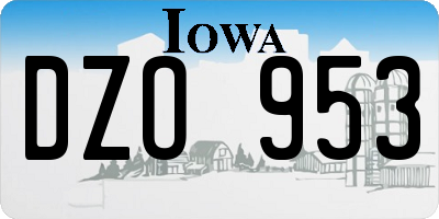 IA license plate DZO953