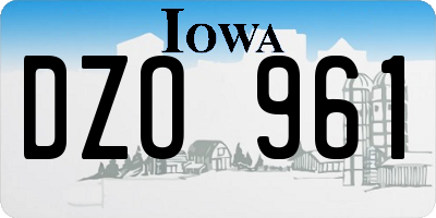 IA license plate DZO961