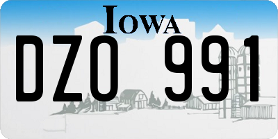 IA license plate DZO991