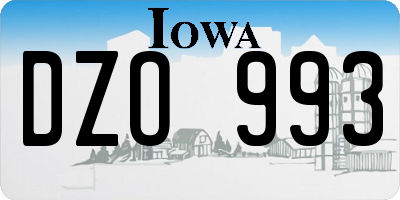 IA license plate DZO993