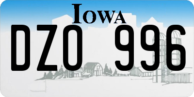 IA license plate DZO996