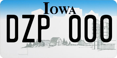 IA license plate DZP000
