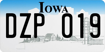 IA license plate DZP019